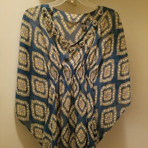 New York & Company XS Printed Blouse